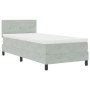 Cama con Somier con Colchón Gris Claro 100x200 cm Terciopelo von , Betten und Lattenroste - Ref: Foro24-3339152, Preis: 313,3...