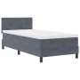 Cama con sommier y colchón Gris Oscuro 100x200 cm Terciopelo by , Beds and slatted bases - Ref: Foro24-3339153, Price: 308,66...