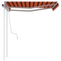 Retractable manual awning with orange and brown poles, 3x2.5 m. by vidaXL, Awnings - Ref: Foro24-3069900, Price: 305,16 €, Di...