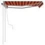 Retractable manual awning with orange and brown poles, 3x2.5 m. by vidaXL, Awnings - Ref: Foro24-3069900, Price: 310,09 €, Di...