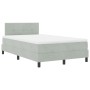 Cama con somier y colchón Gris Claro 120x200 cm Terciopelo