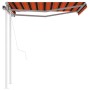 Automatic retractable awning with orange and brown poles 3x2.5 m by vidaXL, Awnings - Ref: Foro24-3069910, Price: 383,75 €, D...