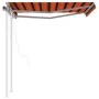 Automatic retractable awning with orange and brown poles 3x2.5 m by vidaXL, Awnings - Ref: Foro24-3069910, Price: 404,31 €, D...