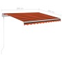 Retractable manual awning with orange and brown poles, 3x2.5 m. by vidaXL, Awnings - Ref: Foro24-3069900, Price: 305,16 €, Di...