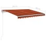 Retractable manual awning with orange and brown poles, 3x2.5 m. by vidaXL, Awnings - Ref: Foro24-3069900, Price: 310,09 €, Di...