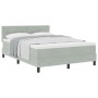 Cama Box Spring con colchón Gris Claro 140x190 cm Terciopelo by , Beds and slatted bases - Ref: Foro24-3339170, Price: 447,49...