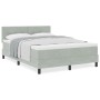 Cama Box Spring con colchón Gris Claro 140x190 cm Terciopelo by , Beds and slatted bases - Ref: Foro24-3339170, Price: 447,49...