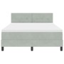 Cama Box Spring con colchón Gris Claro 140x190 cm Terciopelo by , Beds and slatted bases - Ref: Foro24-3339170, Price: 447,49...