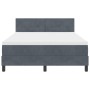 Cama Box Spring con Colchón Gris Oscuro 140x200 cm Terciopelo by , Beds and slatted bases - Ref: Foro24-3339177, Price: 427,0...