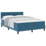 Cama Box Spring de con Colchón Azul Oscuro 140x200 cm de Terciopelo de , Camas y somieres - Ref: Foro24-3339180, Precio: 426,...