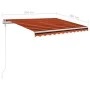 Automatic retractable awning with orange and brown poles 3x2.5 m by vidaXL, Awnings - Ref: Foro24-3069910, Price: 404,31 €, D...