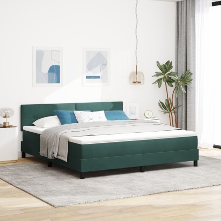 Cama Box Spring con colchón Verde Oscuro Super King Aterciopelado by , Beds and slatted bases - Ref: Foro24-3339191, Price: 5...