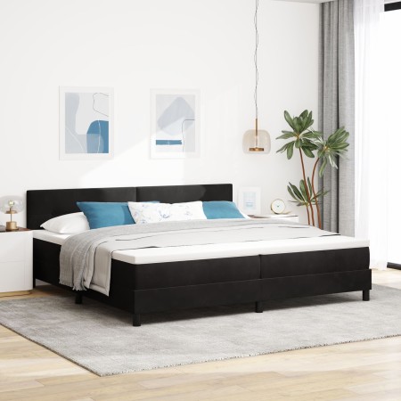 Cama Box Spring con Colchón Negro 200x200 cm Terciopelo by , Beds and slatted bases - Ref: Foro24-3339196, Price: 565,26 €, D...