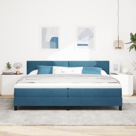 Cama con somier con colchón azul oscuro 200x200 cm terciopelo von , Betten und Lattenroste - Ref: Foro24-3339198, Preis: 576,...