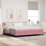 Cama con Somier y Colchón Rosa 200x200 cm Terciopelo by , Beds and slatted bases - Ref: Foro24-3339199, Price: 546,30 €, Disc...