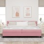 Cama con Somier y Colchón Rosa 200x200 cm Terciopelo by , Beds and slatted bases - Ref: Foro24-3339199, Price: 546,30 €, Disc...