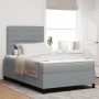 Cama con Base de Resorte con Colchón Gris Claro 120x200 cm Tela von , Betten und Lattenroste - Ref: Foro24-3339301, Preis: 42...