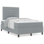 Cama con Base de Resorte con Colchón Gris Claro 120x200 cm Tela von , Betten und Lattenroste - Ref: Foro24-3339301, Preis: 42...