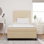 Cama con base de resortes con colchón crema 120x200 cm Tela by , Beds and slatted bases - Ref: Foro24-3339306, Price: 426,92 ...