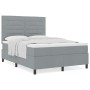 Cama con Box Spring con Colchón Gris Claro 140x190 cm Tela by , Beds and slatted bases - Ref: Foro24-3339308, Price: 509,34 €...