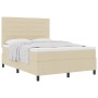 Cama Box Spring con Colchón Crema 160x200 cm Tela de de , Camas y somieres - Ref: Foro24-3339327, Precio: 576,01 €, Descuento: %