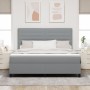 Cama con base de resortes con colchón gris claro super king tela by , Beds and slatted bases - Ref: Foro24-3339329, Price: 61...