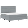 Cama con base de resortes con colchón gris claro super king tela by , Beds and slatted bases - Ref: Foro24-3339329, Price: 61...