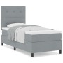 Cama con box spring con colchón gris claro 90x200 cm tela von , Betten und Lattenroste - Ref: Foro24-3339357, Preis: 348,96 €...