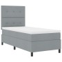 Cama con box spring con colchón gris claro 90x200 cm tela von , Betten und Lattenroste - Ref: Foro24-3339357, Preis: 348,96 €...
