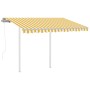 Automatic retractable awning with yellow and white poles, 3.5x2.5 m. by vidaXL, Awnings - Ref: Foro24-3069928, Price: 410,92 ...