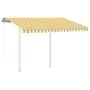 Automatic retractable awning with yellow and white poles, 3.5x2.5 m. by vidaXL, Awnings - Ref: Foro24-3069928, Price: 425,79 ...