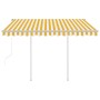 Automatic retractable awning with yellow and white poles, 3.5x2.5 m. by vidaXL, Awnings - Ref: Foro24-3069928, Price: 410,92 ...