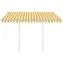 Automatic retractable awning with yellow and white poles, 3.5x2.5 m. by vidaXL, Awnings - Ref: Foro24-3069928, Price: 425,79 ...