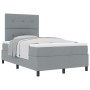 Cama con somier y colchón gris claro 120x200 cm de tela von , Betten und Lattenroste - Ref: Foro24-3339378, Preis: 415,22 €, ...