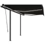 Manual retractable awning with LED anthracite gray 3.5x2.5 m by vidaXL, Awnings - Ref: Foro24-3070124, Price: 506,94 €, Disco...