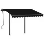 Manual retractable awning with LED anthracite gray 3.5x2.5 m by vidaXL, Awnings - Ref: Foro24-3070124, Price: 506,94 €, Disco...