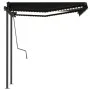 Manual retractable awning with LED anthracite gray 3.5x2.5 m by vidaXL, Awnings - Ref: Foro24-3070124, Price: 506,94 €, Disco...