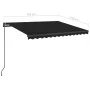 Manual retractable awning with LED anthracite gray 3.5x2.5 m by vidaXL, Awnings - Ref: Foro24-3070124, Price: 506,94 €, Disco...