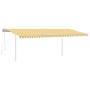 Toldo manual retráctil con LED amarillo y blanco 6x3,5 m de vidaXL, Toldos - Ref: Foro24-3070083, Precio: 845,58 €, Descuento: %