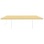 Toldo manual retráctil con LED amarillo y blanco 6x3,5 m de vidaXL, Toldos - Ref: Foro24-3070083, Precio: 845,58 €, Descuento: %
