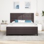 Cama con Base de Resortes y Colchón Marrón Oscuro Super King Tela by , Beds and slatted bases - Ref: Foro24-3339409, Price: 6...