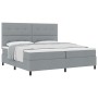 Cama de Resortes con Colchón Gris Claro 200x200 cm Tela by , Beds and slatted bases - Ref: Foro24-3339413, Price: 711,64 €, D...