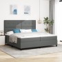 Cama con base y colchón gris oscuro 200x200 cm de tela by , Beds and slatted bases - Ref: Foro24-3339414, Price: 661,88 €, Di...