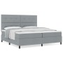 Cama de Resortes con Colchón Gris Claro 200x200 cm Tela by , Beds and slatted bases - Ref: Foro24-3339413, Price: 711,64 €, D...