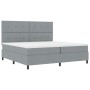 Cama de Resortes con Colchón Gris Claro 200x200 cm Tela by , Beds and slatted bases - Ref: Foro24-3339413, Price: 711,64 €, D...