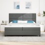 Cama con base y colchón gris oscuro 200x200 cm de tela by , Beds and slatted bases - Ref: Foro24-3339414, Price: 661,88 €, Di...