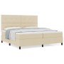 Cama de Box Spring con Colchón Crema 200x200 cm Tela de , Camas y somieres - Ref: Foro24-3339418, Precio: 615,56 €, Descuento: %