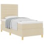 Cama con somier y colchón crema 100x200 cm de tela von , Betten und Lattenroste - Ref: Foro24-3339523, Preis: 351,94 €, Rabat...