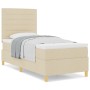 Cama con somier y colchón crema 100x200 cm de tela von , Betten und Lattenroste - Ref: Foro24-3339523, Preis: 351,94 €, Rabat...