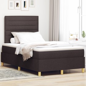 Cama con Somier con Colchón Marrón Oscuro 120x200 cm Tela by , Beds and slatted bases - Ref: Foro24-3339535, Price: 397,64 €,...